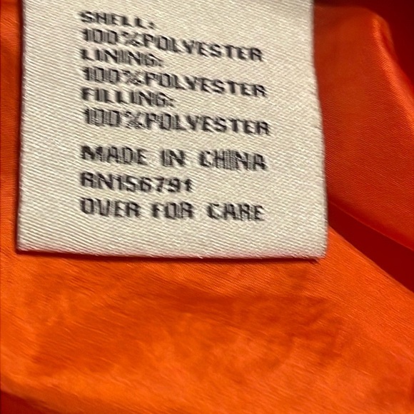 Children's Maroon Puffer Jacket with Orange Trim - Picture 8 of 8